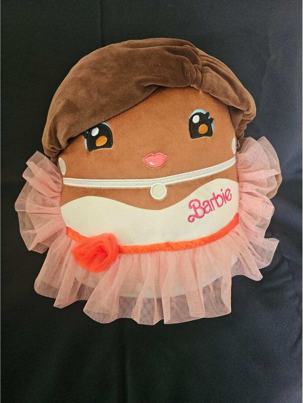2023 Mattel Barbie Plush Pillow Doll Squishmallows Style Soft Toy Pink Tutu 12"